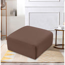 Manufacturer Color_Brown -- Arc Brown Vegan Leather Upholstered Modular Ottoman IMAGE 2