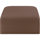 Meridian Arc Brown Vegan Leather Ottoman IMAGE 3