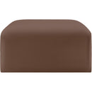  Manufacturer Color_Brown -- Arc Brown Vegan Leather Upholstered Modular Ottoman IMAGE 4