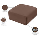  Manufacturer Color_Brown -- Arc Brown Vegan Leather Upholstered Modular Ottoman IMAGE 7