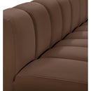  Manufacturer Color_Brown -- Arc Brown Vegan Leather Upholstered Modular Reverse Corner Chair IMAGE 10