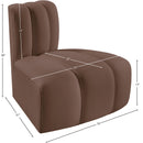  Manufacturer Color_Brown -- Arc Brown Vegan Leather Upholstered Modular Reverse Corner Chair IMAGE 12