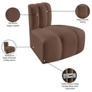  Manufacturer Color_Brown -- Arc Brown Vegan Leather Upholstered Modular Reverse Corner Chair IMAGE 13