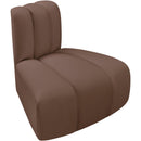  Manufacturer Color_Brown -- Arc Brown Vegan Leather Upholstered Modular Reverse Corner Chair IMAGE 3
