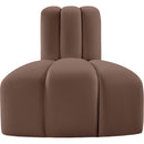  Manufacturer Color_Brown -- Arc Brown Vegan Leather Upholstered Modular Reverse Corner Chair IMAGE 4