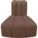  Manufacturer Color_Brown -- Arc Brown Vegan Leather Upholstered Modular Reverse Corner Chair IMAGE 5