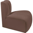  Manufacturer Color_Brown -- Arc Brown Vegan Leather Upholstered Modular Reverse Corner Chair IMAGE 6