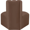  Manufacturer Color_Brown -- Arc Brown Vegan Leather Upholstered Modular Reverse Corner Chair IMAGE 7