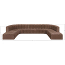  Manufacturer Color_Brown -- Arc 161" Brown Vegan Leather Upholstered 10 pc Modular Sectional IMAGE 11