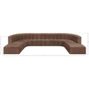 Meridian Arc Brown Vegan Leather 10 pc Modular Sectional IMAGE 11