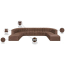  Manufacturer Color_Brown -- Arc 161" Brown Vegan Leather Upholstered 10 pc Modular Sectional IMAGE 12