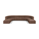  Manufacturer Color_Brown -- Arc 161" Brown Vegan Leather Upholstered 10 pc Modular Sectional IMAGE 1
