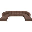  Manufacturer Color_Brown -- Arc 161" Brown Vegan Leather Upholstered 10 pc Modular Sectional IMAGE 3