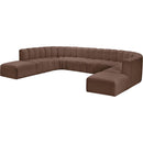  Manufacturer Color_Brown -- Arc 161" Brown Vegan Leather Upholstered 10 pc Modular Sectional IMAGE 4