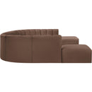  Manufacturer Color_Brown -- Arc 161" Brown Vegan Leather Upholstered 10 pc Modular Sectional IMAGE 5