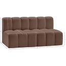  Manufacturer Color_Brown -- Arc 60" Brown Vegan Leather Upholstered 2 pc Modular Sectional IMAGE 11