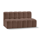  Manufacturer Color_Brown -- Arc 60" Brown Vegan Leather Upholstered 2 pc Modular Sectional IMAGE 1