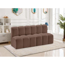  Manufacturer Color_Brown -- Arc 60" Brown Vegan Leather Upholstered 2 pc Modular Sectional IMAGE 2
