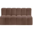  Manufacturer Color_Brown -- Arc 60" Brown Vegan Leather Upholstered 2 pc Modular Sectional IMAGE 3