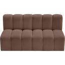  Manufacturer Color_Brown -- Arc 60" Brown Vegan Leather Upholstered 2 pc Modular Sectional IMAGE 4