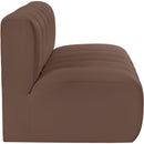  Manufacturer Color_Brown -- Arc 60" Brown Vegan Leather Upholstered 2 pc Modular Sectional IMAGE 5