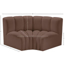  Manufacturer Color_Brown -- Arc 60" Brown Vegan Leather Upholstered 2 pc Modular Sectional IMAGE 10