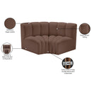  Manufacturer Color_Brown -- Arc 60" Brown Vegan Leather Upholstered 2 pc Modular Sectional IMAGE 11