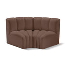  Manufacturer Color_Brown -- Arc 60" Brown Vegan Leather Upholstered 2 pc Modular Sectional IMAGE 1