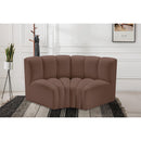 Manufacturer Color_Brown -- Arc 60" Brown Vegan Leather Upholstered 2 pc Modular Sectional IMAGE 2