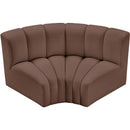  Manufacturer Color_Brown -- Arc 60" Brown Vegan Leather Upholstered 2 pc Modular Sectional IMAGE 3