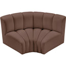 Meridian Arc Brown Vegan Leather 2 pc Modular Sectional IMAGE 3