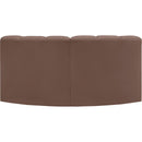  Manufacturer Color_Brown -- Arc 60" Brown Vegan Leather Upholstered 2 pc Modular Sectional IMAGE 5