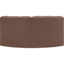 Meridian Arc Brown Vegan Leather 2 pc Modular Sectional IMAGE 5