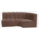  Manufacturer Color_Brown -- Arc 84" Brown Vegan Leather Upholstered 3 pc Modular Sectional IMAGE 11