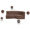  Manufacturer Color_Brown -- Arc 84" Brown Vegan Leather Upholstered 3 pc Modular Sectional IMAGE 12
