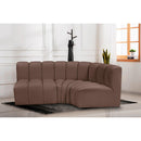  Manufacturer Color_Brown -- Arc 84" Brown Vegan Leather Upholstered 3 pc Modular Sectional IMAGE 2