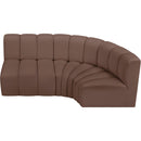  Manufacturer Color_Brown -- Arc 84" Brown Vegan Leather Upholstered 3 pc Modular Sectional IMAGE 3