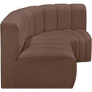  Manufacturer Color_Brown -- Arc 84" Brown Vegan Leather Upholstered 3 pc Modular Sectional IMAGE 5