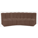  Manufacturer Color_Brown -- Arc 86" Brown Vegan Leather Upholstered 3 pc Modular Sectional IMAGE 11