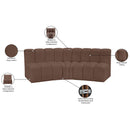  Manufacturer Color_Brown -- Arc 86" Brown Vegan Leather Upholstered 3 pc Modular Sectional IMAGE 12