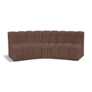  Manufacturer Color_Brown -- Arc 86" Brown Vegan Leather Upholstered 3 pc Modular Sectional IMAGE 1