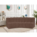 Meridian Arc Brown Vegan Leather 3 pc Modular Sectional IMAGE 2