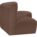  Manufacturer Color_Brown -- Arc 86" Brown Vegan Leather Upholstered 3 pc Modular Sectional IMAGE 5