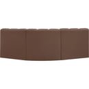  Manufacturer Color_Brown -- Arc 86" Brown Vegan Leather Upholstered 3 pc Modular Sectional IMAGE 6