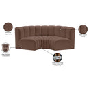  Manufacturer Color_Brown -- Arc 80" Brown Vegan Leather Upholstered 3 pc Modular Sectional IMAGE 12
