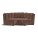  Manufacturer Color_Brown -- Arc 80" Brown Vegan Leather Upholstered 3 pc Modular Sectional IMAGE 1