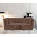  Manufacturer Color_Brown -- Arc 80" Brown Vegan Leather Upholstered 3 pc Modular Sectional IMAGE 2