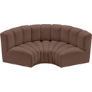  Manufacturer Color_Brown -- Arc 80" Brown Vegan Leather Upholstered 3 pc Modular Sectional IMAGE 3