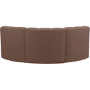  Manufacturer Color_Brown -- Arc 80" Brown Vegan Leather Upholstered 3 pc Modular Sectional IMAGE 6
