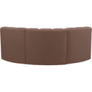 Meridian Arc Brown Vegan Leather 3 pc Modular Sectional IMAGE 6